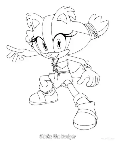 Free printable Sticks the Badger Coloring Page - Free Printable Sonic the Hedgehog Coloring Sheets coloring page